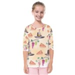 Thanksgiving Watercolor Kids  Quarter Sleeve Raglan Tee