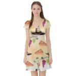 Thanksgiving Watercolor Short Sleeve Skater Dress