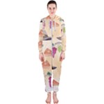 Thanksgiving Watercolor Hooded Jumpsuit (Ladies)