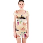 Thanksgiving Watercolor Short Sleeve Bodycon Dress