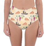 Thanksgiving Watercolor Reversible High-Waist Bikini Bottoms