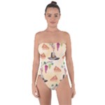 Thanksgiving Watercolor Tie Back One Piece Swimsuit