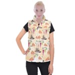 Thanksgiving Watercolor Women s Button Up Vest