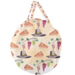 Thanksgiving Watercolor Giant Round Zipper Tote