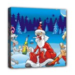 drunk Santa ugly xmas Mini Canvas 8  x 8  (Stretched)