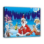 drunk Santa ugly xmas Canvas 14  x 11  (Stretched)