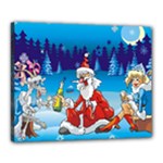 drunk Santa ugly xmas Canvas 20  x 16  (Stretched)