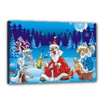 drunk Santa ugly xmas Canvas 18  x 12  (Stretched)