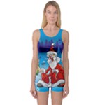 drunk Santa ugly xmas One Piece Boyleg Swimsuit