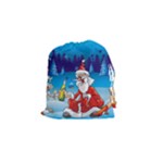 drunk Santa ugly xmas Drawstring Pouch (Small)