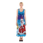 drunk Santa ugly xmas Sleeveless Maxi Dress