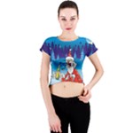 drunk Santa ugly xmas Crew Neck Crop Top