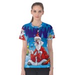 drunk Santa ugly xmas Women s Cotton Tee