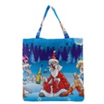 drunk Santa ugly xmas Grocery Tote Bag