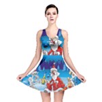 drunk Santa ugly xmas Reversible Skater Dress