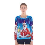 drunk Santa ugly xmas Women s Long Sleeve Tee