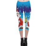 drunk Santa ugly xmas Capri Leggings 