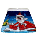 drunk Santa ugly xmas Fitted Sheet (King Size)