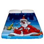 drunk Santa ugly xmas Fitted Sheet (California King Size)