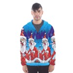 drunk Santa ugly xmas Hooded Windbreaker (Men)