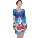 drunk Santa ugly xmas Long Sleeve Nightdress