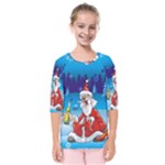 drunk Santa ugly xmas Kids  Quarter Sleeve Raglan Tee