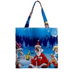 drunk Santa ugly xmas Zipper Grocery Tote Bag