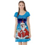 drunk Santa ugly xmas Short Sleeve Skater Dress