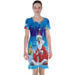 drunk Santa ugly xmas Short Sleeve Nightdress