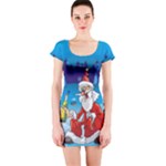 drunk Santa ugly xmas Short Sleeve Bodycon Dress