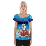 drunk Santa ugly xmas Cap Sleeve Top