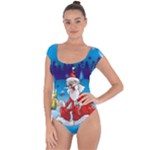 drunk Santa ugly xmas Short Sleeve Leotard 