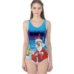 drunk Santa ugly xmas One Piece Swimsuit