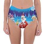 drunk Santa ugly xmas Reversible High-Waist Bikini Bottoms