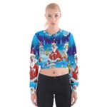 drunk Santa ugly xmas Cropped Sweatshirt