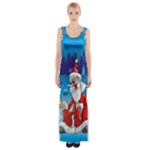 drunk Santa ugly xmas Maxi Thigh Split Dress