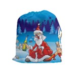 drunk Santa ugly xmas Drawstring Pouch (XL)