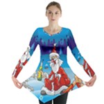 drunk Santa ugly xmas Long Sleeve Tunic 