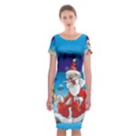 drunk Santa ugly xmas Classic Short Sleeve Midi Dress