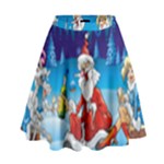 drunk Santa ugly xmas High Waist Skirt