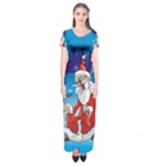 drunk Santa ugly xmas Short Sleeve Maxi Dress