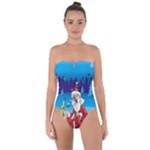 drunk Santa ugly xmas Tie Back One Piece Swimsuit