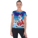 drunk Santa ugly xmas Short Sleeve Sports Top 