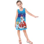 drunk Santa ugly xmas Kids  Sleeveless Dress