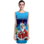 drunk Santa ugly xmas Sleeveless Velvet Midi Dress