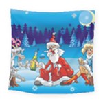 drunk Santa ugly xmas Square Tapestry (Large)