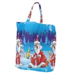 drunk Santa ugly xmas Giant Grocery Tote