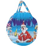 drunk Santa ugly xmas Giant Round Zipper Tote