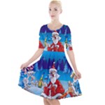 drunk Santa ugly xmas Quarter Sleeve A-Line Dress