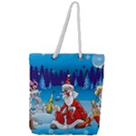 drunk Santa ugly xmas Full Print Rope Handle Tote (Large)